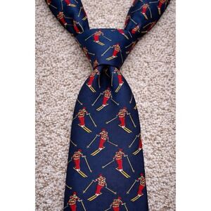 GAP Winter Skier 100% Silk Navy Vintage Made In USA Neck Tie‎